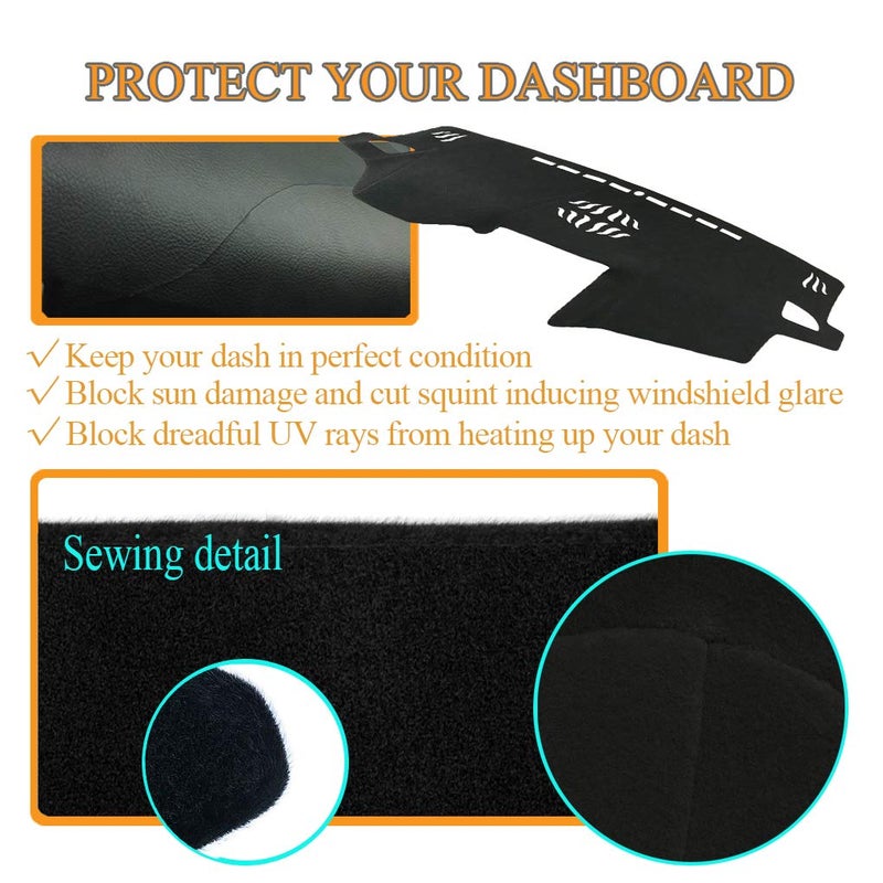 Yiz Dashboard Cover Dash Cover Mat Pad Custom Fit for Subaru Outback Legacy 2015 2016 2017 2018 2019 (15-19 Black) Z06 - Image 5